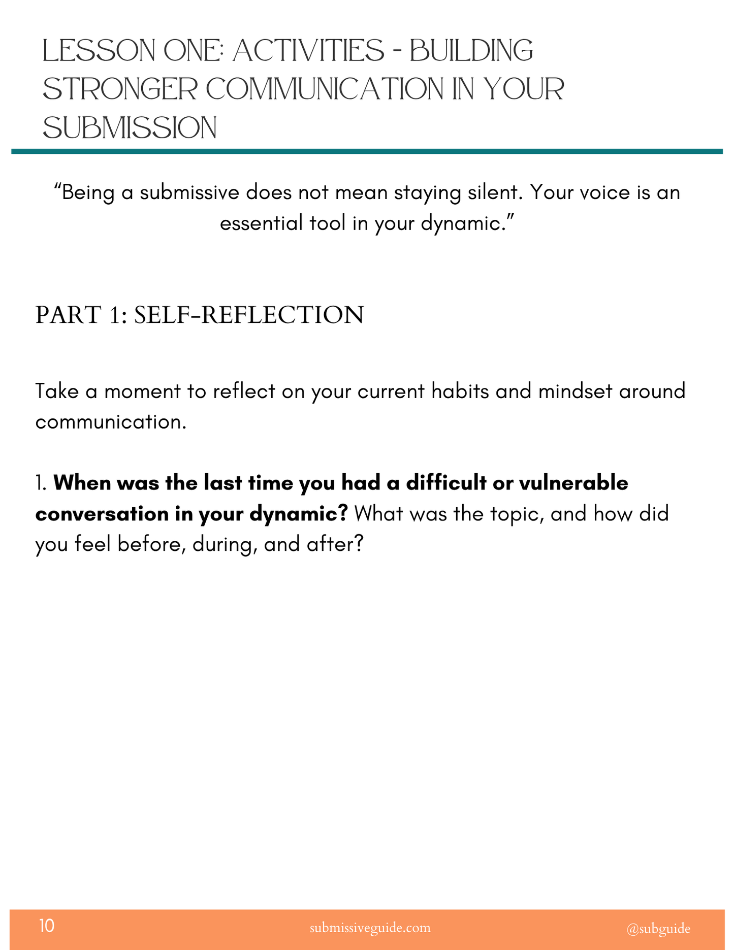 The Submissive's Toolbox