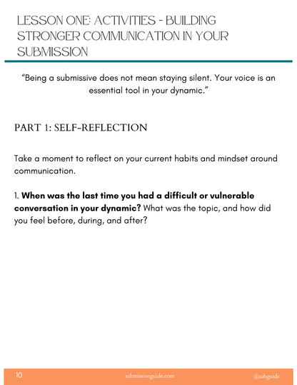 The Submissive's Toolbox