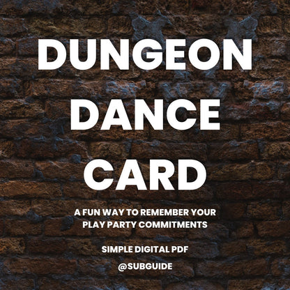 Play Party/Dungeon Dance Card